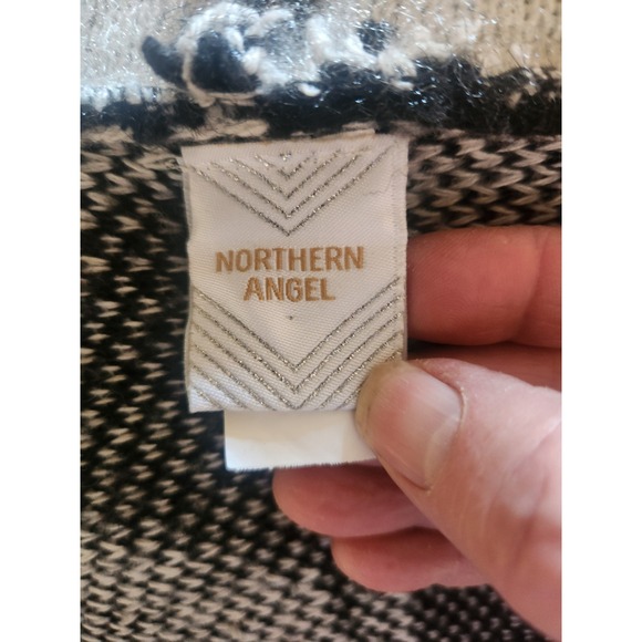 Northern Angel L Tribal Geometric Open Front Cardigan CD1912-067 Black Athleisur - Picture 5 of 9